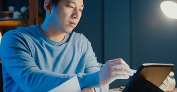 Man at laptop image