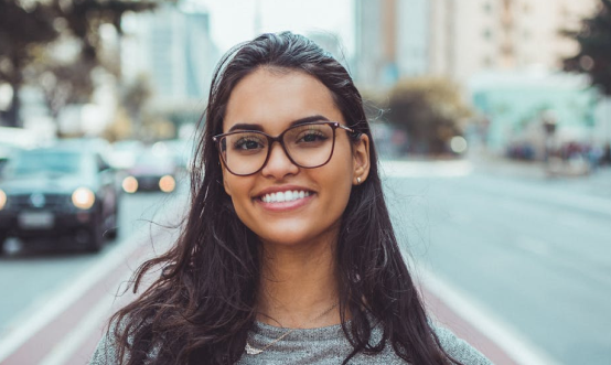 Young woman in glasses